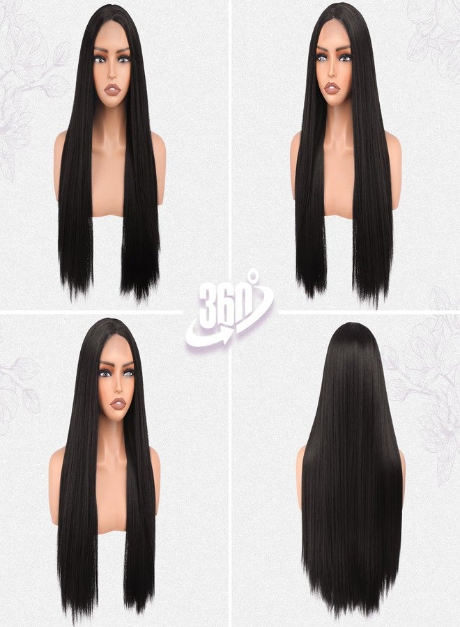 بارسدار باروكة بارسدار طويلة مستقيمة بنية داكنة - باروكة طويلة مستقيمة بنية داكنة مع فرق في المنتصف للنساء - باروكة شعر صناعي ناعم وكثيف بمظهر طبيعي بطول 28 بوصة، بديل للشعر الطبيعي، مناسبة للاستخدام اليومي، للحفلات، ولأزياء الهالوين. - Image 5